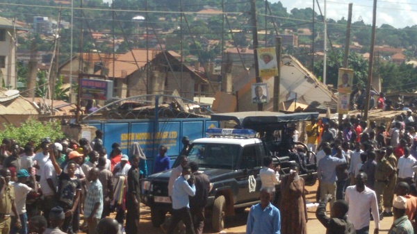 A building, Kyaseka Towers on Makerere Hill Road collapsed today. PHOTOs BY ARTHUR MWESIGWA