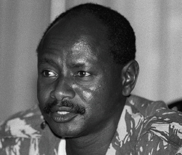 National Resistance Army (NRA) leader Yoweri Museveni holds his first cabinet meeting after being sworn in as president of Uganda on January 29, 1986 in Kampala.