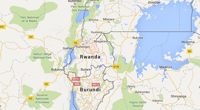 Google map of Rwanda