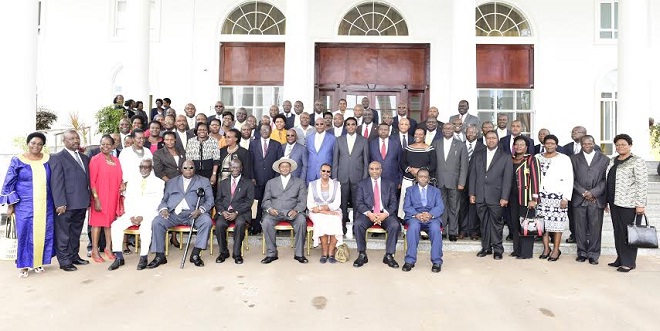Photoshoot after current cabinet held its last meeting at State House Entebbe recently