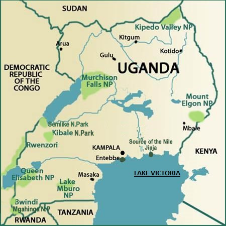 Uganda map tourism