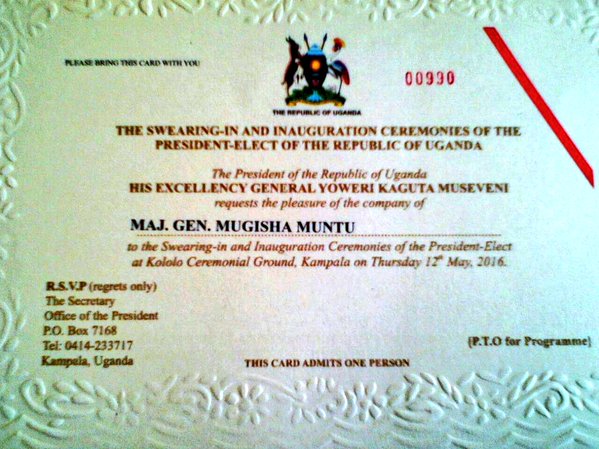 Sample of invitation cards for swearing in ceremony