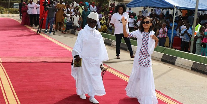 A children show of the Gambian leader and his wife