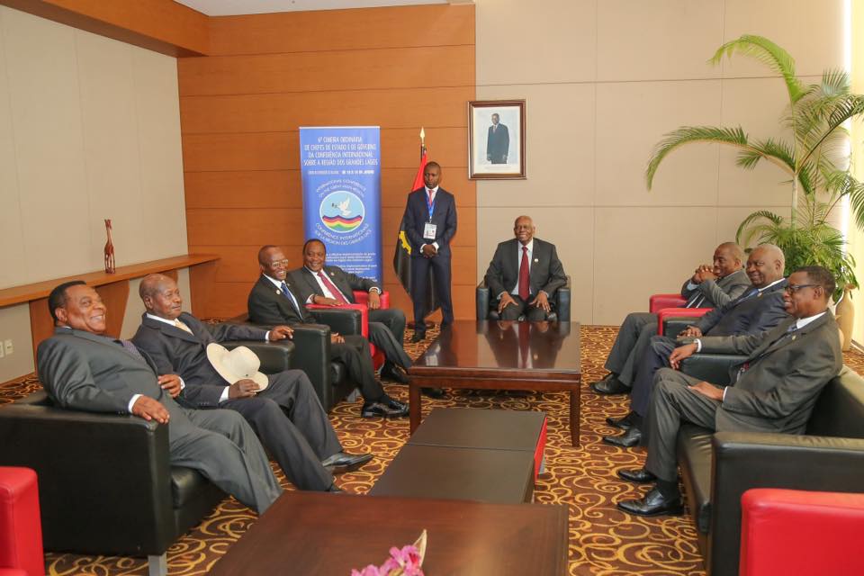 ICGLR leaders in a pre-summit discussion. The one-day Summit ended Tuesday in Angola