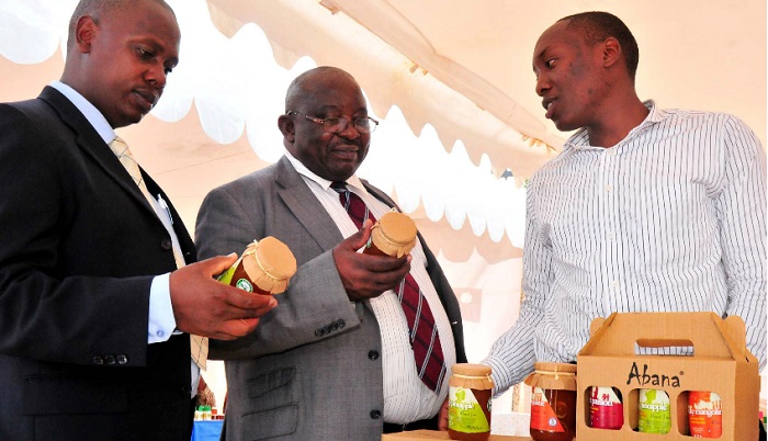 Guests looking at some of the products exhibited at the Uganda National Bureau of Standards recently. Uganda is seeking to reduce on the esclating trade deficit/ INDEPENDENT/JIMMY SIYA