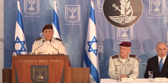 Israel IDF chief of staff Gadi Eizenkot at a previous event. FILE PHOTO