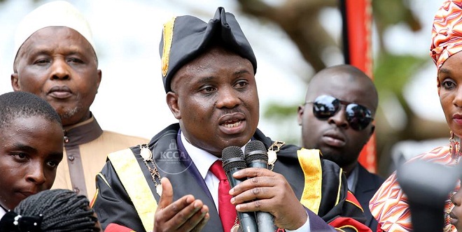 Lukwago makes his inaugural speech. KCCA PHOTO