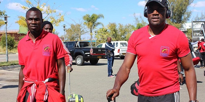 Okwi (left) and Massa in Francistown. PHOTO BY FUFA