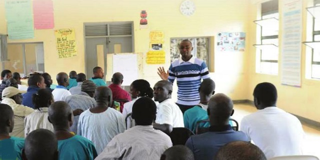 A psychiatrist talks to alcohol and drug patients at Butabika. INDEPENDENT/JIMMY SIYA