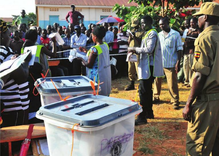 Electoral Commission officials at a polling station. INDEPENDENT /JIMMY SIYA