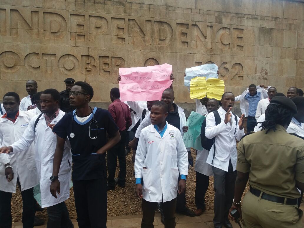 Interns protest is Kampala recently