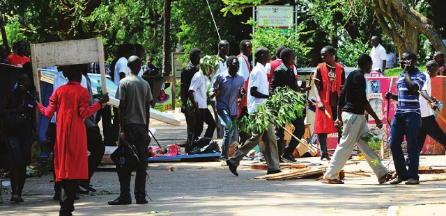 Makerere Students during a strike last year. INDEPENDENT/FILE PHOTO