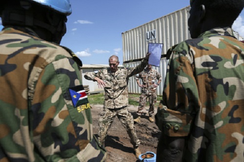 FILE PHOTO: UNMISS training South Sudan troops. 