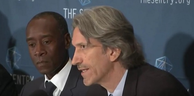 Actors George Clooney and Don Cheadle unveil a report into and corruption in South Sudan's civil war. 