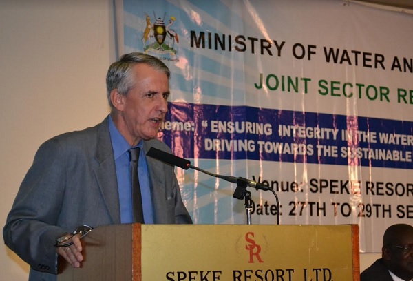 German ambassador, H.E Peter Blomeyer  speaking at the joint sector review