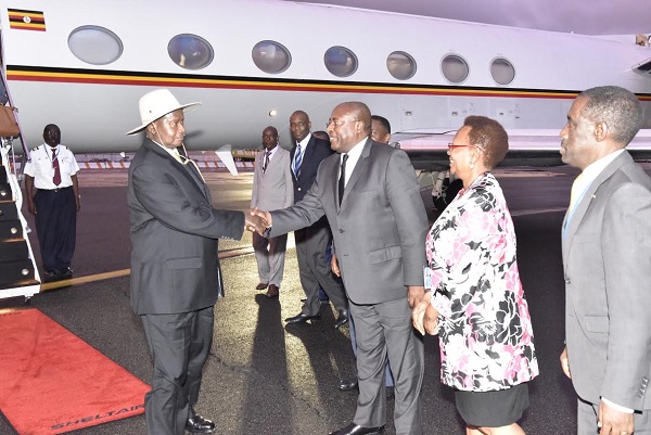 President Museveni received at JF Kennedy Airport by Uganda's Permanent Representative to UN Dr Nduhura and Ambassador Wonekha