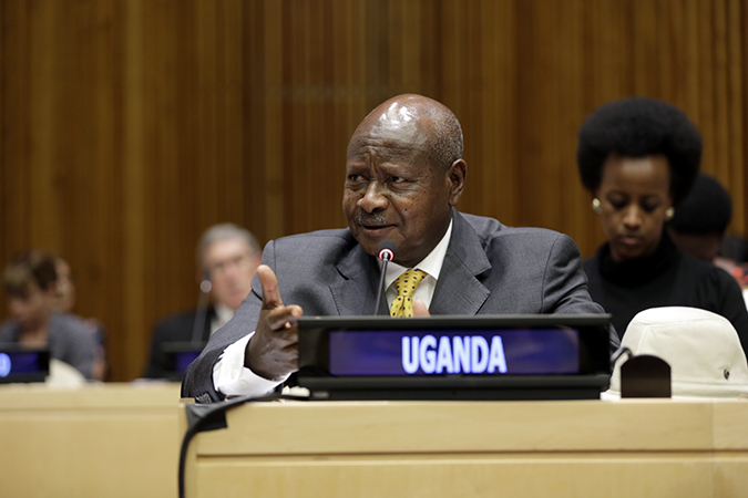 Yoweri K. Museveni, President of Uganda speaks at the launch of the "Making Every Woman and Girl Count" initiative. Photo: UN Women