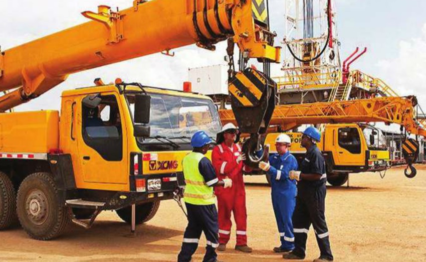 Workers at an oil rig in western Uganda. There are worries about enough local talent. COURTESY PHOTO