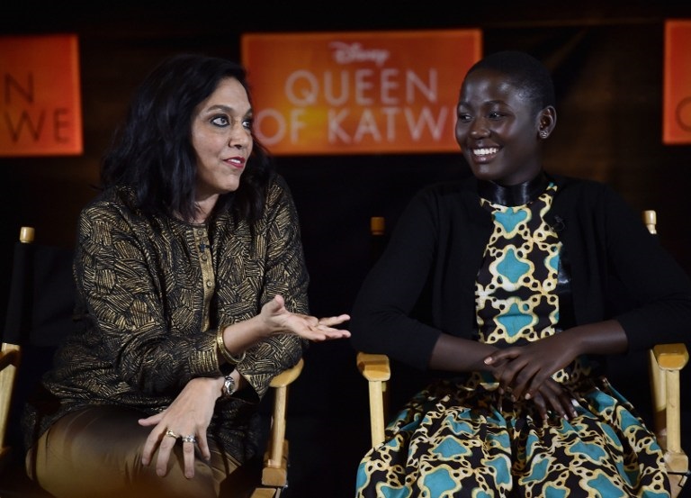 CENTURY CITY, CA - SEPTEMBER 19: Director Mira Nair and actress Madina Nalwanga attend a Live Q&A with the cast and director of Disney's 'Queen of Katwe' that reaches fans around the globe at AMC Theaters on September 19, 2016 in Century City, California.   Alberto E. Rodriguez/Getty Images for Disney/AFP