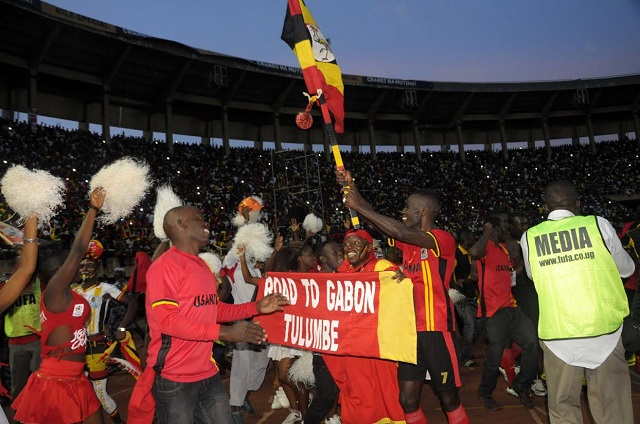 Ugandans celebrate qualification. FUFAMEDIA PHOTO 