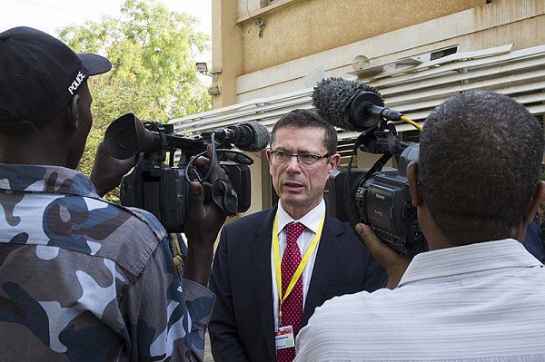 Ivan Šimonović, Assistant Secretary-General for Human Rights speaks to the press during a visit to South Sudan. Photo: UNMISS