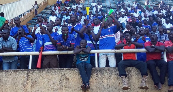 Villa fans celebrate their win today. PHOTO @oworugambo