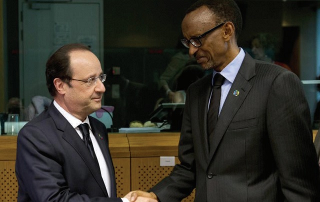 French President Francois Hollande and Rwanda President Paul Kagame.