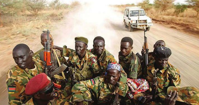 Soldiers in South Sudan prepare for battle. Courtesy Photo