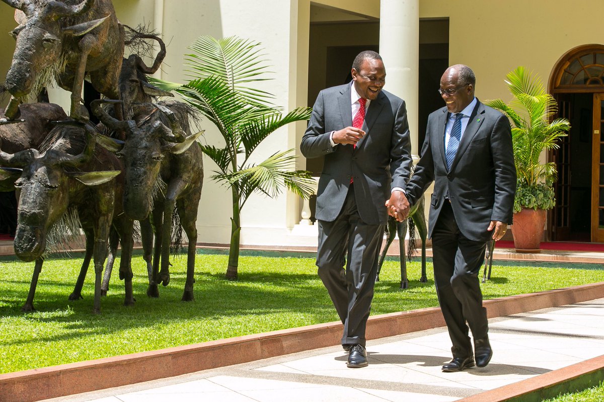 Kenyatta (left) and Magufuli