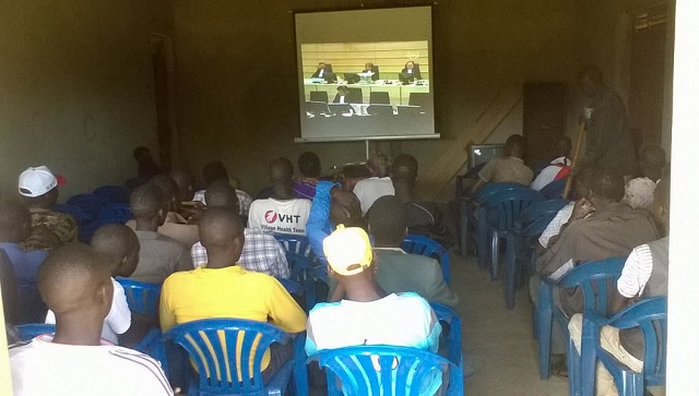 ICC Outreach: Opening of ICC Ongwen trial broadcasted in Odek Uganda. PHOTOS ICC