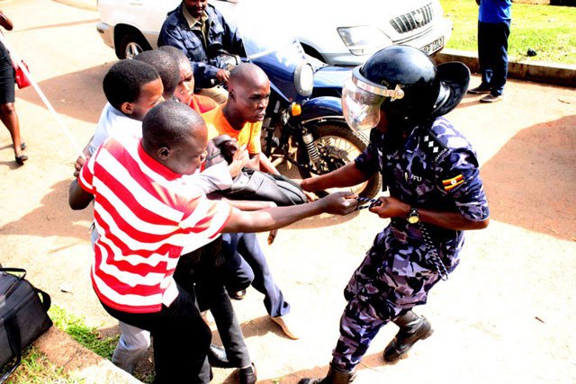 Image result for police brutality makerere university strike